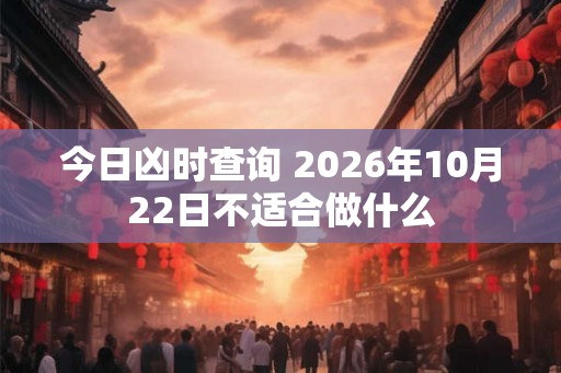 今日凶时查询 2026年10月22日不适合做什么