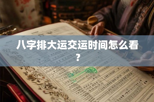 八字排大运交运时间怎么看？