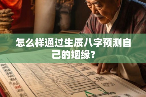 怎么样通过生辰八字预测自己的姻缘? 怎么样通过生辰八字预测自己的姻缘?