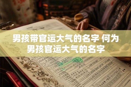 男孩带官运大气的名字 何为男孩官运大气的名字