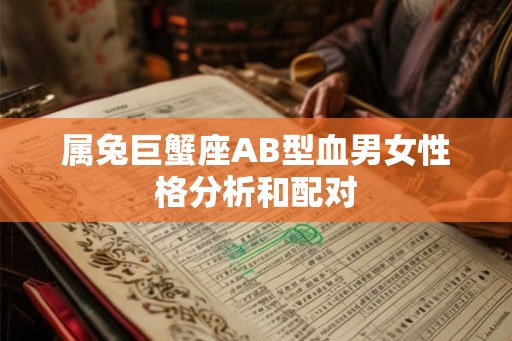 属兔巨蟹座AB型血男女性格分析和配对