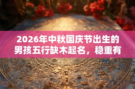 2026年中秋国庆节出生的男孩五行缺木起名，稳重有内涵的好名字取名