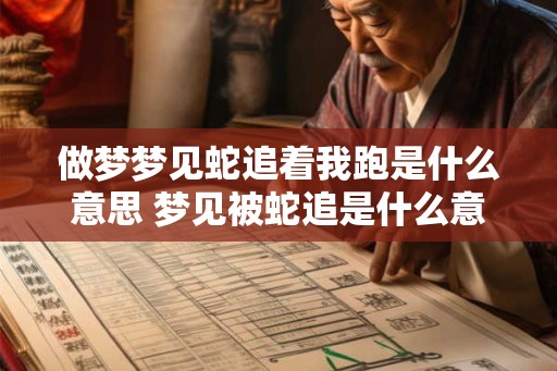 做梦梦见蛇追着我跑是什么意思 梦见被蛇追是什么意思
