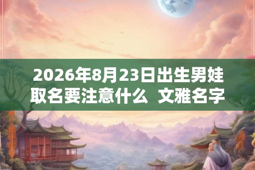 2026年8月23日出生男娃取名要注意什么 文雅名字解析 2026年8月23日出生男娃取名要注意什么 文雅名字解析