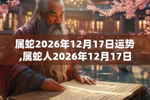 属蛇2026年12月17日运势,属蛇人2026年12月17日财运,生肖蛇2026年12月17日运势