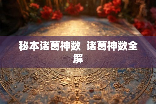 秘本诸葛神数  诸葛神数全解