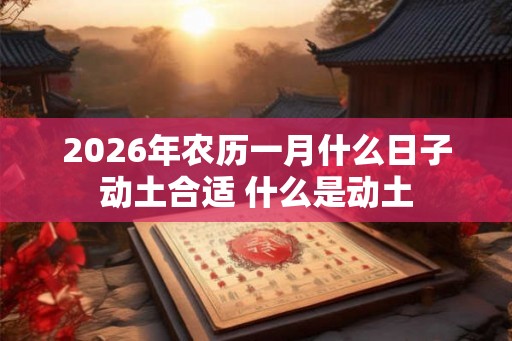 2026年农历一月什么日子动土合适 什么是动土 2026年农历一月什么日子动土合适 什么是动土