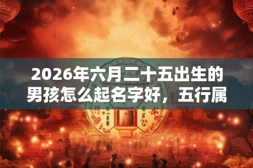 2026年六月二十五出生的男孩怎么起名字好，五行属什么