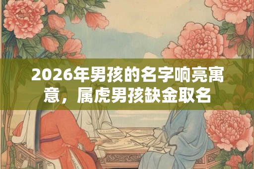 2026年男孩的名字响亮寓意，属虎男孩缺金取名