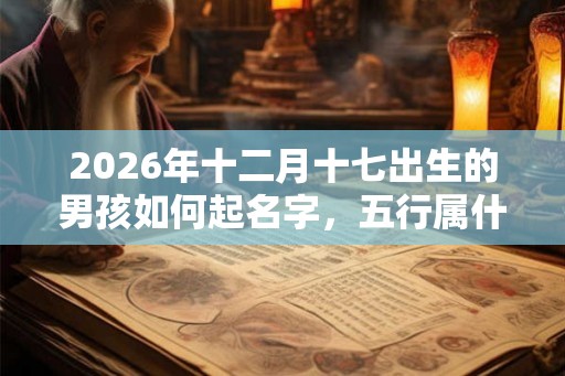 2026年十二月十七出生的男孩如何起名字，五行属什么