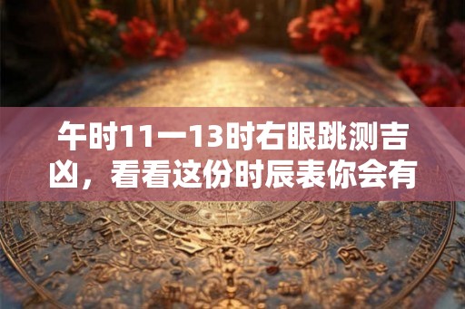 午时11一13时右眼跳测吉凶，看看这份时辰表你会有新发现！