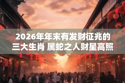 2026年年末有发财征兆的三大生肖 属蛇之人财星高照 2026年年末有发财征兆的三大生肖 属蛇之人财星高照