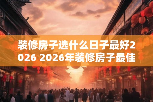 装修房子选什么日子最好2026 2026年装修房子最佳日子