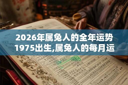 2026年属兔人的全年运势1975出生,属兔人的每月运势