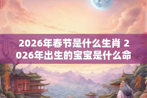 2026年春节是什么生肖 2026年出生的宝宝是什么命