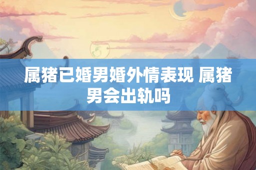 属猪已婚男婚外情表现 属猪男会出轨吗