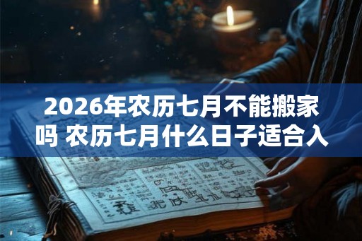 2026年农历七月不能搬家吗 农历七月什么日子适合入新居