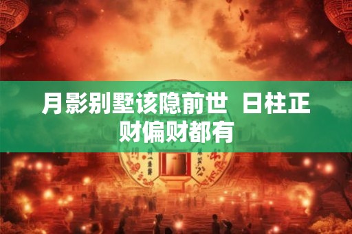 月影别墅该隐前世  日柱正财偏财都有