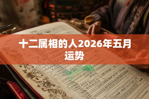 十二属相的人2026年五月运势