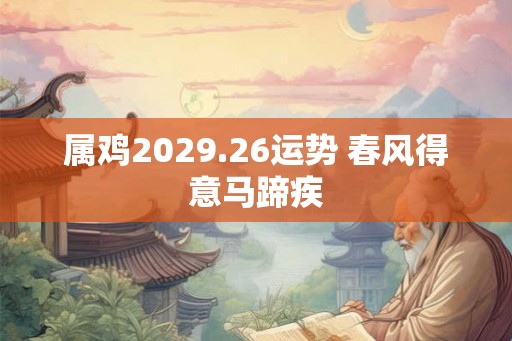 属鸡2029.26运势 春风得意马蹄疾