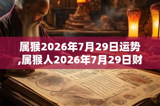 属猴2026年7月29日运势,属猴人2026年7月29日财运,生肖猴2026年7月29日运势 属猴2026年7月29日运势,属猴人2026年7月29日财运,生肖猴2026年7月29日运势