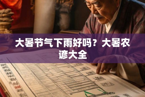 大暑节气下雨好吗?大暑农谚大全 大暑节气下雨好吗?大暑农谚大全