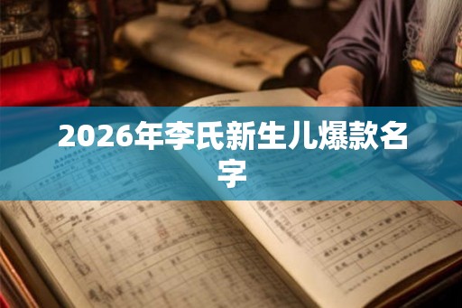 2026年李氏新生儿爆款名字