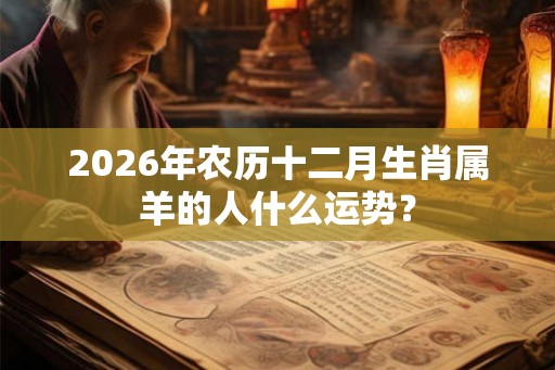2026年农历十二月生肖属羊的人什么运势？