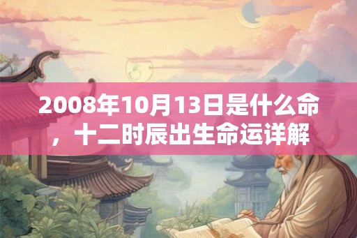 2008年10月13日是什么命,十二时辰出生命运详解 2008年10月13日是什么命,十二时辰出生命运详解