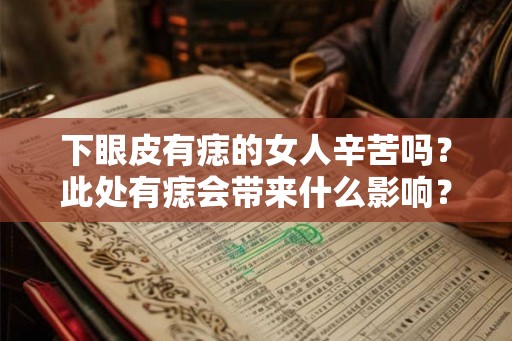下眼皮有痣的女人辛苦吗？此处有痣会带来什么影响？