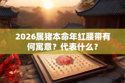 2026属猪本命年红腰带有何寓意？代表什么？