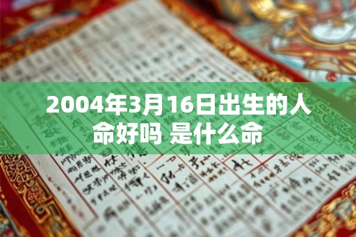 2004年3月16日出生的人命好吗 是什么命
