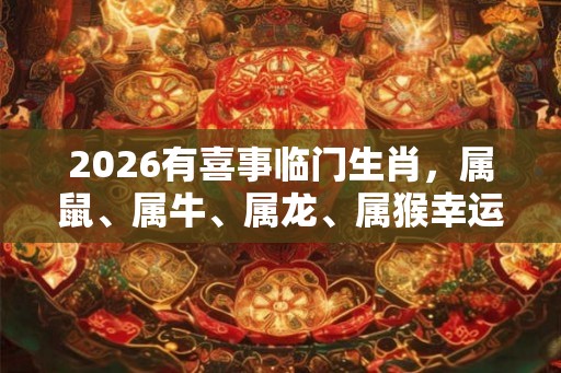 2026有喜事临门生肖,属鼠、属牛、属龙、属猴幸运连连! 2026有喜事临门生肖,属鼠、属牛、属龙、属猴幸运连连!