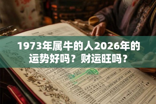 1973年属牛的人2026年的运势好吗?财运旺吗? 1973年属牛的人2026年的运势好吗?财运旺吗?