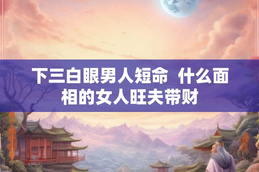 下三白眼男人短命  什么面相的女人旺夫带财