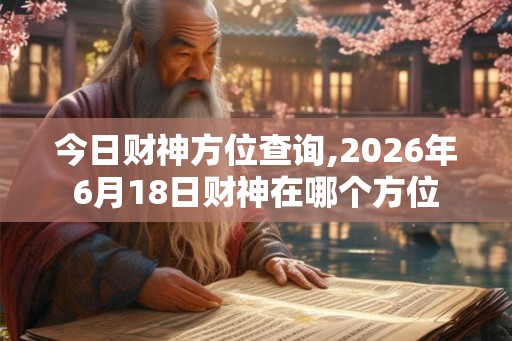 今日财神方位查询,2026年6月18日财神在哪个方位