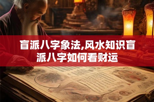 盲派八字象法,风水知识盲派八字如何看财运