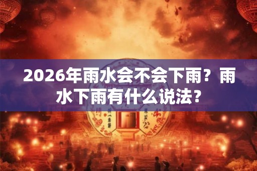 2026年雨水会不会下雨?雨水下雨有什么说法? 2026年雨水会不会下雨?雨水下雨有什么说法?