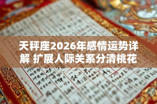 天秤座2026年感情运势详解 扩展人际关系分清桃花好坏