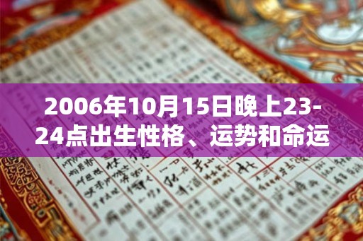 2006年10月15日晚上23-24点出生性格、运势和命运