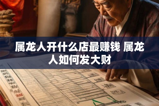 属龙人开什么店最赚钱 属龙人如何发大财 属龙人开什么店最赚钱 属龙人如何发大财