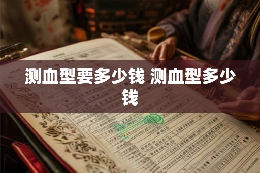 测血型要多少钱 测血型多少钱