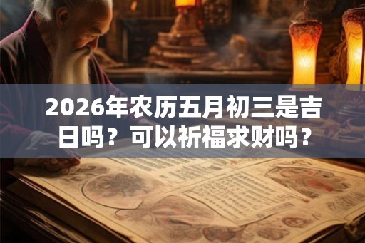 2026年农历五月初三是吉日吗？可以祈福求财吗？