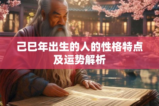 己巳年出生的人的性格特点及运势解析