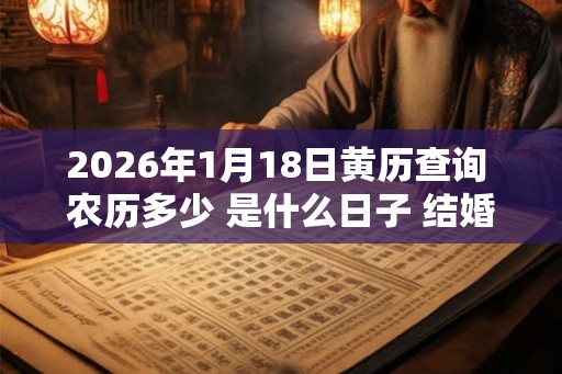 2026年1月18日黄历查询 农历多少 是什么日子 结婚吉时 2026年1月18日黄历查询 农历多少 是什么日子 结婚吉时
