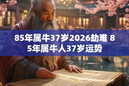 85年属牛37岁2026劫难 85年属牛人37岁运势