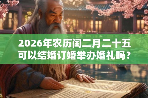 2026年农历闰二月二十五可以结婚订婚举办婚礼吗？