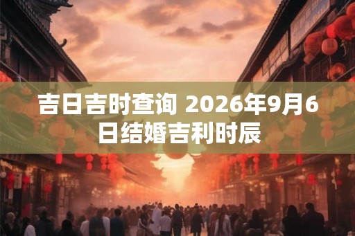 吉日吉时查询 2026年9月6日结婚吉利时辰