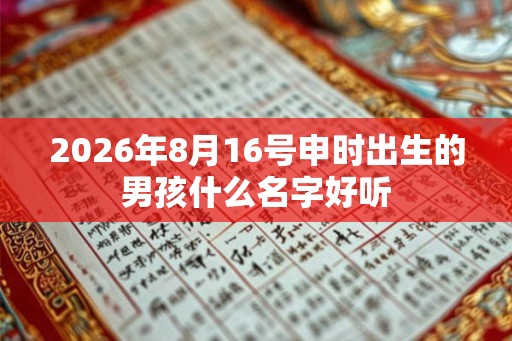 2026年8月16号申时出生的男孩什么名字好听 2026年8月16号申时出生的男孩什么名字好听
