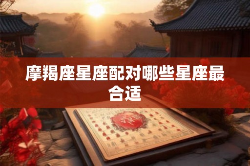 摩羯座星座配对哪些星座最合适